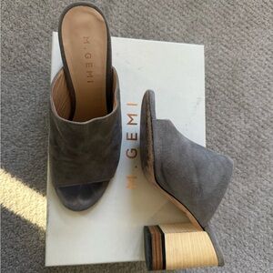 M. Gemi Taupe Suede Mules